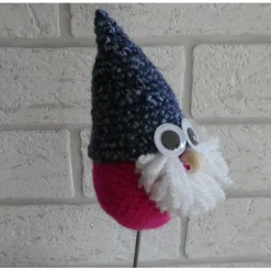 Blumenstecker / Pflanzenstecker Wichtel mit Kulleraugen - pink/blau Weihnachtsdeko
