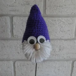 Blumenstecker / Pflanzenstecker Wichtel mit Kulleraugen - lila/flieder Weihnachtsdeko