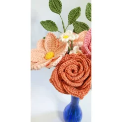 Sale Blumenstrauß gehäkelt | Hochzeitsstrauß Rosa | Geburtstag Geschenkidee Hochzeitstag Accessoires