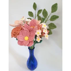 Sale Blumenstrauß gehäkelt | Hochzeitsstrauß Rosa | Geburtstag Geschenkidee Hochzeitstag Accessoires