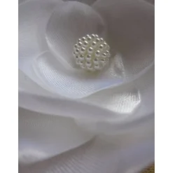 Best Braut Haarklammer Kopfschmuck Satin Stoffblume weiß Spitze Perle Federn 