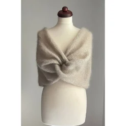 Discount Braut Stola, Tuch, Umhang, Bolero, Schal, Hochzeit, Alpaka Seide! Milchcafe! Brautstolen & -Boleros