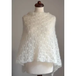 Best Braut Stola, Umhang, Tuch, Bolero, Weste, Hochzeits Stola, Creme!Alpaka Seide! Brautstolen & -Boleros