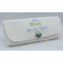 Online Brautclutch aus Batist, bestickt Brauttasche - ein -Unikat Brauttaschen