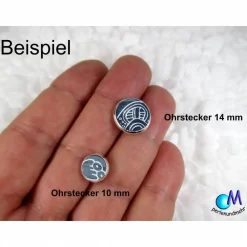 Brautschmuck Faux Opal weiß versilberte Ohrstecker  14 mm   Handgearbeitete  ART 3497 Brautschmuck
