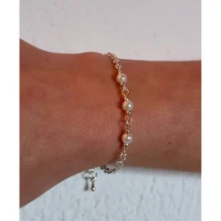 Best Brautschmuck-Set aus schneeweißen Glaswachsperlen – Rückenkette, Armband & Ohrringe individualisierbar Brautschmuck