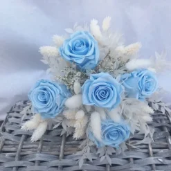 Accessoires|Jasmins Blütenzauber Brautstrauß Boho blau