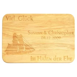 Brotbrett Hochzeit Gravur Frühstücksbrett Heirat Hochzeitsgeschenk mit Wunschgravur Wunschtext Hochzeitsgeschenke