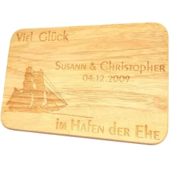 Brotbrett Hochzeit Gravur Frühstücksbrett Heirat Hochzeitsgeschenk mit Wunschgravur Wunschtext Hochzeitsgeschenke