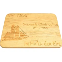 Brotbrett Hochzeit Gravur Frühstücksbrett Heirat Hochzeitsgeschenk mit Wunschgravur Wunschtext Hochzeitsgeschenke