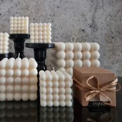 Hot Bubble Cube Kerze – Handgemachte Sojawachs-Kerze in modernem Design, dekorativ und nachhaltig Tischdekoration