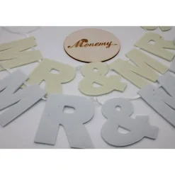 Hot Buchstaben Girlande Hochzeit MR & MRS / Namenskette Brautpaar weiß creme Hochzeitsgirlanden