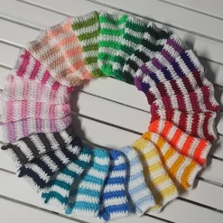 Adventskalender|Hemalari bunt gestreifte Adventskalender Söckchen * gehäkelt * 24 Socken * Weihnachtskalender
