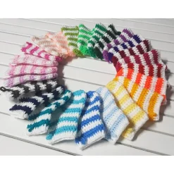 Adventskalender|Hemalari bunt gestreifte Adventskalender Söckchen * gehäkelt * 24 Socken * Weihnachtskalender