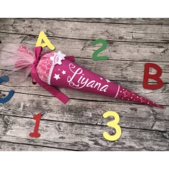 Bunte Schultüte nach Wunsch Mit Name und kleinen Details Kinder Schultüten