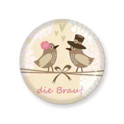 Accessoires|moments-kreativatelier Button „die Braut“  3,2 cm