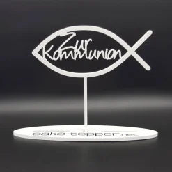 Dekoration|logo-cut Cake Topper Kommunion Fisch V2