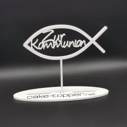 Dekoration|logo-cut Cake Topper Kommunion Fisch V2