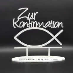New Cake Topper Konfirmation Fisch V1 Dekoration
