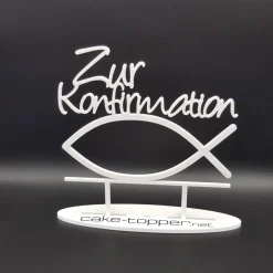 New Cake Topper Konfirmation Fisch V1 Dekoration