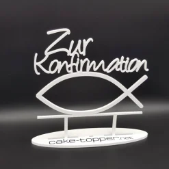 New Cake Topper Konfirmation Fisch V1 Dekoration