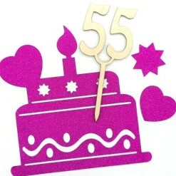 Best Cake Topper Tortendekoration Holz 55. Geburtstag Tortenstecker Torte Deko Kuchenstecker Tortendekoration DIY Tortendekoration