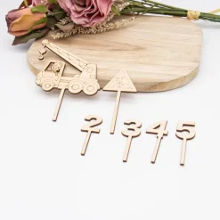 Discount Caketopper Baustelle –  Kuchenaufsatz für Geburtstage & Babypartys Tortendekoration