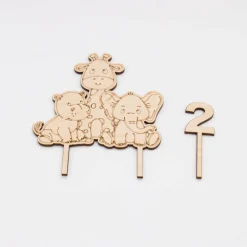 Caketopper Dschungeltiere –  Kuchenaufsatz für Geburtstage & Babypartys Tortendekoration
