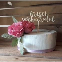 Discount Caketopper "frisch verheiratet" Tortendekoration