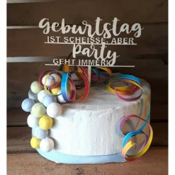 Discount Caketopper "Geburtstag Party" Tortendekoration