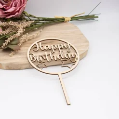 Outlet Caketopper Happy Birthday –  Kuchenaufsatz für Geburtstage & Partys Dekoration