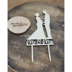 Outlet Caketopper Hochzeit, schwangere Braut, Cake Topper, Hochzeitstorte, Torte, Mr & Mrs, Name, Tortenstecker, Wunschname Tortendekoration