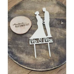 Outlet Caketopper Hochzeit, schwangere Braut, Cake Topper, Hochzeitstorte, Torte, Mr & Mrs, Name, Tortenstecker, Wunschname Tortendekoration