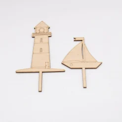 Clearance Caketopper Leuchtturm und Boot –  Kuchenaufsatz für Geburtstage & Partys Tortendekoration