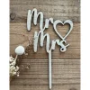 Tortendekoration|WoodenManufactureGbR Caketopper „Mr Mrs“ mit Herz, Hochzeit, Verlobung, Valentinstag