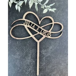 Discount Caketopper personalisiert mit Herz und Unendlichkeitszeichen Tortendekoration