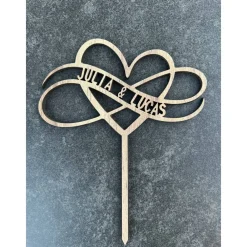 Discount Caketopper personalisiert mit Herz und Unendlichkeitszeichen Tortendekoration