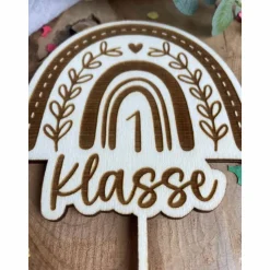 Sale Caketopper zur Einschulung Regenbogen / Kuchendekoration Schulkind 1 Klasse / Cake Topper Schulanfang Dekoration