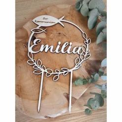 Discount Caketopper zur Kommunion / Kuchendeko Cake Topper mit Fisch Kuchenstecker Konfirmation Taufe Dekoration