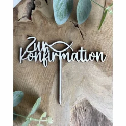 New Caketopper zur Kommunion / Konfirmation / Kuchenstecker mit Fisch / Cake Topper Dekoration