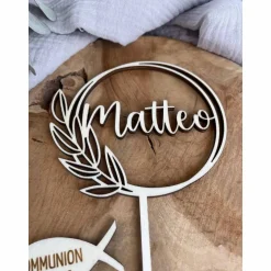 Dekoration|MultiManufaktur Caketopper zur Taufe / Kommunion / Konfirmation / Geburtstag / Kuchendeko personalisiert mit Namen / Fisch mit Datum