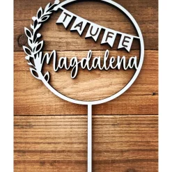 Clearance Caketopper zur Taufe personalisiert und graviert, baptism Caketopper Tortendekoration