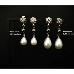 Trachtenschmuck|Tinas Schmucktruhe Charivari , Kette, Ohrringe fürs Dirndl, Dirnd- Schmuck, Hämatit und Perlen