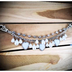 Online Charivari , Kette, Ohrringe fürs Dirndl, Dirnd- Schmuck, Herz und Perlen Trachtenschmuck