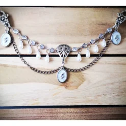 Hot Charivari ,  Ohrringe fürs Dirndl, Dirnd- Schmuck, weiss Trachtenschmuck