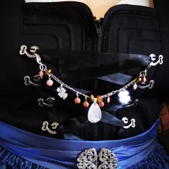Clearance Charivari aus Edelstahl, Dirnd- Schmuck,Trachten, Rosenquarz und Tigerauge Trachtenschmuck