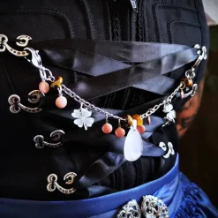 Clearance Charivari aus Edelstahl, Dirnd- Schmuck,Trachten, Rosenquarz und Tigerauge Trachtenschmuck