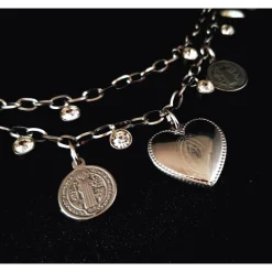 Best Charivari aus Edelstahl, Dirnd- Schmuck,,Trachten, Hochzeit, Strass Trachtenschmuck