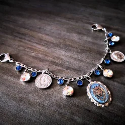 Outlet Charivari aus Edelstahl, Dirnd- Schmuck,Trachten, Löwe, Strass, blau -weiss Trachtenschmuck