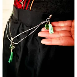 Online Charivari Kette fürs Dirndl,  Dirnd- Schmuck, Accessoire, Fest ,Trachten, Hochzeit, Quaste grün Trachtenschmuck